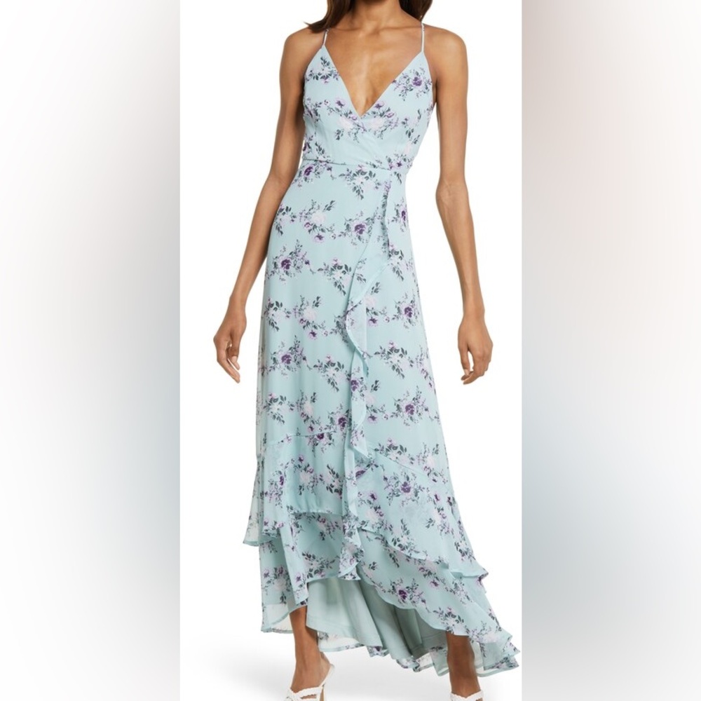 Lulus Floral Ruffle Maxi Dress